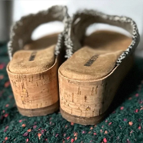 🎸MINNETONKA🎸🔥NWT🔥Posey Wedge in Black/Natural Stripe—7 - Picture 9 of 16